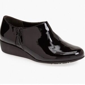 Cole Haan Callie Slip-On Black Patent Leather Waterproof Boots Women's Size 9.5